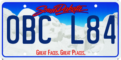 SD license plate 0BCL84