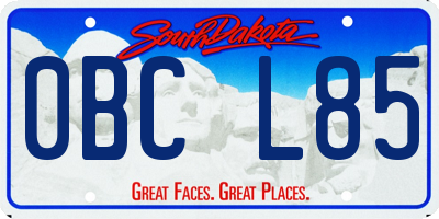 SD license plate 0BCL85