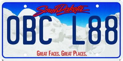 SD license plate 0BCL88