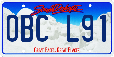 SD license plate 0BCL91