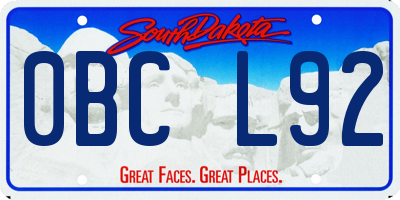 SD license plate 0BCL92