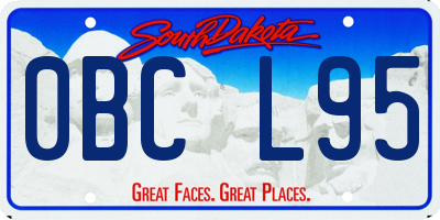 SD license plate 0BCL95