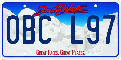 SD license plate 0BCL97