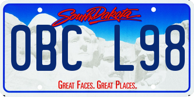SD license plate 0BCL98