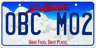 SD license plate 0BCM02
