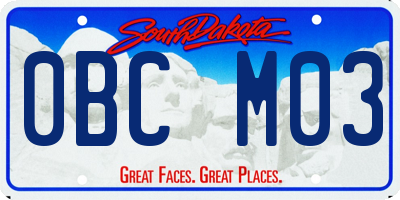 SD license plate 0BCM03