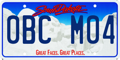 SD license plate 0BCM04