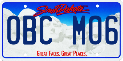 SD license plate 0BCM06