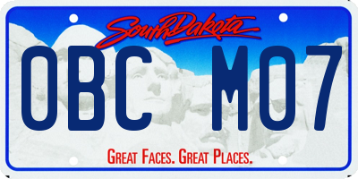 SD license plate 0BCM07