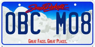 SD license plate 0BCM08