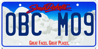 SD license plate 0BCM09