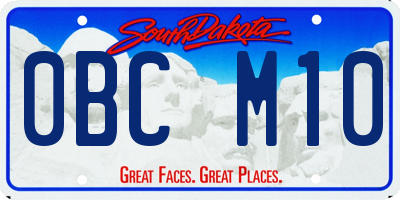 SD license plate 0BCM10