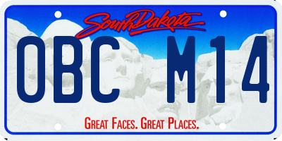 SD license plate 0BCM14