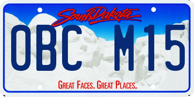 SD license plate 0BCM15