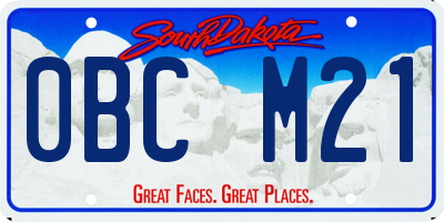 SD license plate 0BCM21