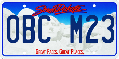 SD license plate 0BCM23