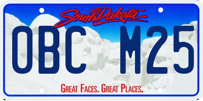 SD license plate 0BCM25