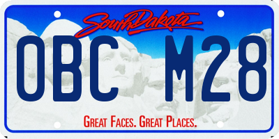 SD license plate 0BCM28