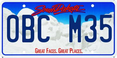 SD license plate 0BCM35