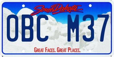 SD license plate 0BCM37