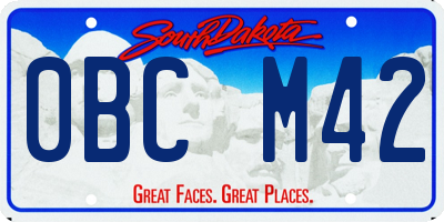 SD license plate 0BCM42