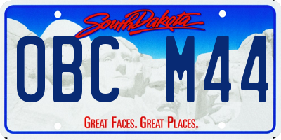 SD license plate 0BCM44