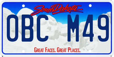SD license plate 0BCM49