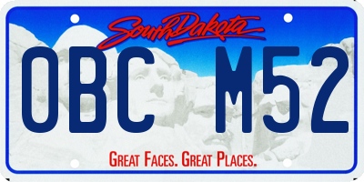 SD license plate 0BCM52