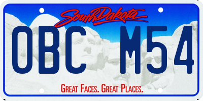 SD license plate 0BCM54