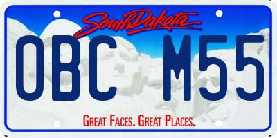 SD license plate 0BCM55