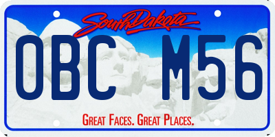 SD license plate 0BCM56