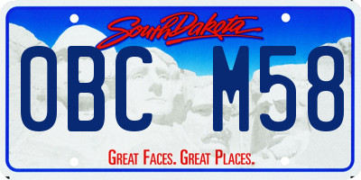 SD license plate 0BCM58