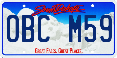 SD license plate 0BCM59