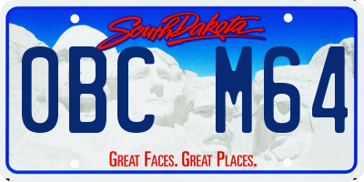 SD license plate 0BCM64