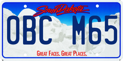 SD license plate 0BCM65