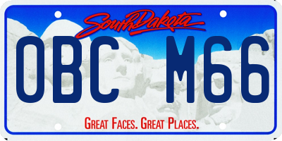 SD license plate 0BCM66