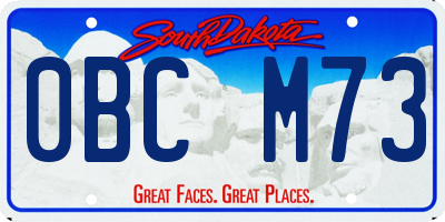 SD license plate 0BCM73