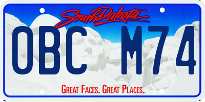 SD license plate 0BCM74