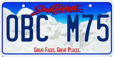 SD license plate 0BCM75