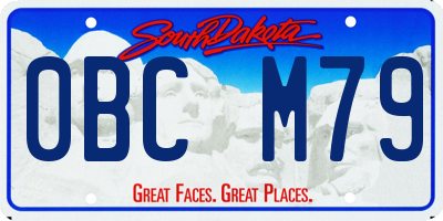 SD license plate 0BCM79