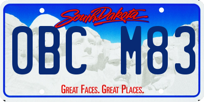 SD license plate 0BCM83