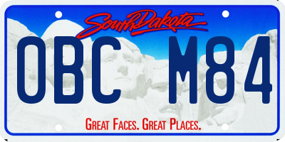 SD license plate 0BCM84