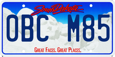 SD license plate 0BCM85