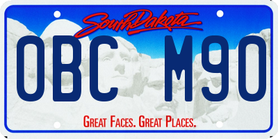 SD license plate 0BCM90