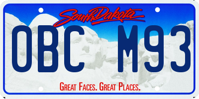 SD license plate 0BCM93