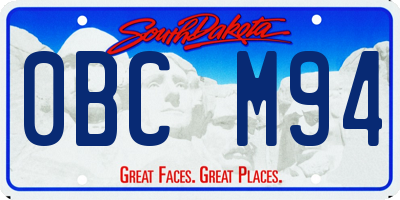 SD license plate 0BCM94