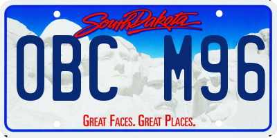 SD license plate 0BCM96