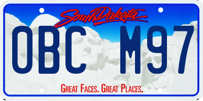 SD license plate 0BCM97