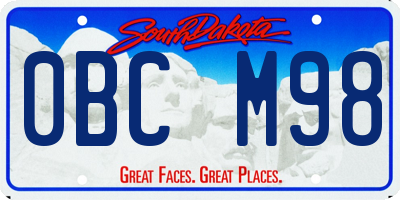 SD license plate 0BCM98