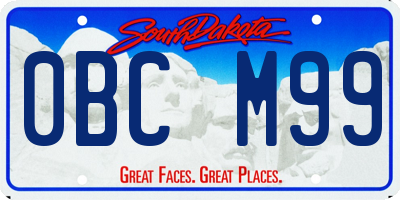 SD license plate 0BCM99